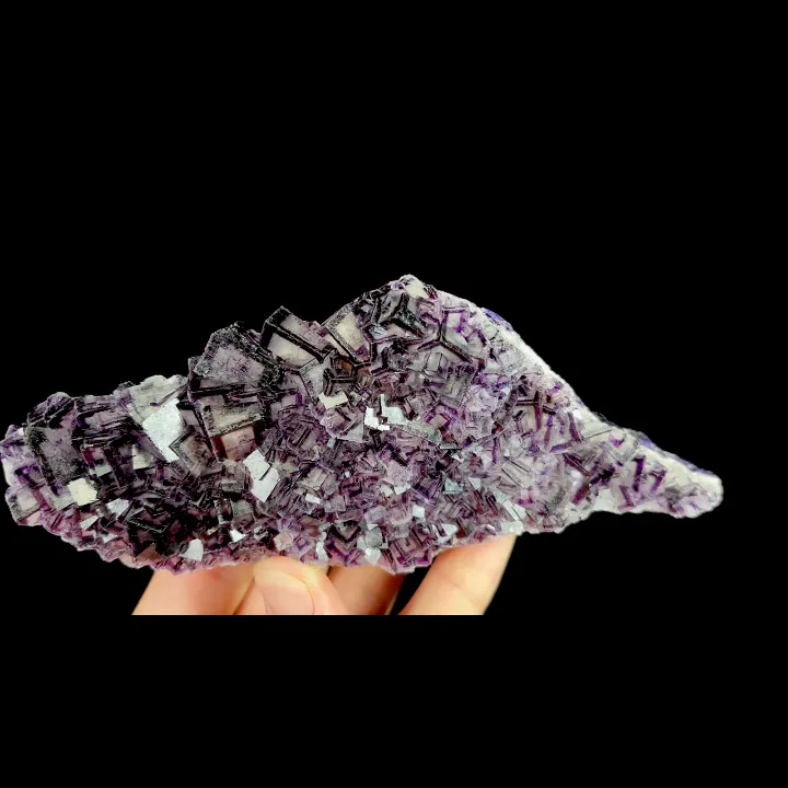 Natural Purple Cubic Fluorite, Mineral Specimen: Inner Mongolia,China (165*65*25MM) - image 4