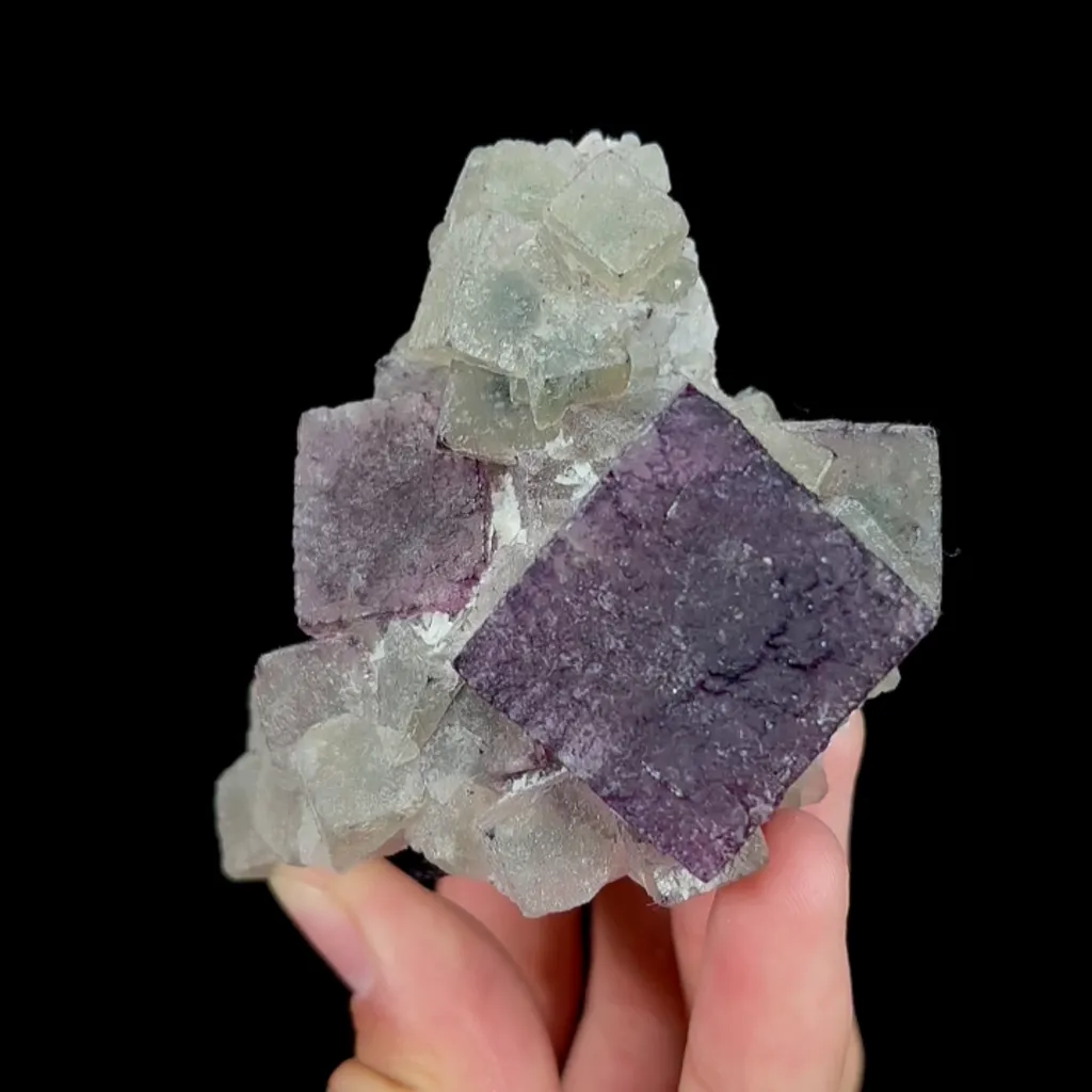 Natural Purple Cubic Fluorite, Mineral Specimen: Inner Mongolia,China (55*75*55MM) image