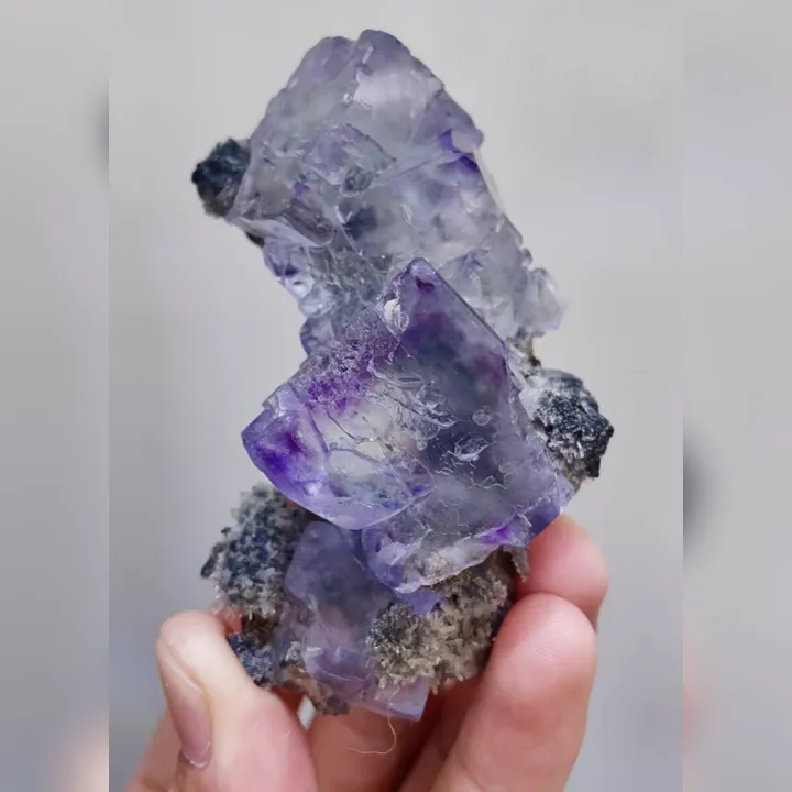 Natural Purple Cubic Fluorite & Mineral Specimen: Yaogangxian,Hunan (40*80*25mm) - image 6