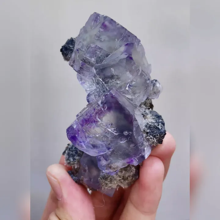 Natural Purple Cubic Fluorite & Mineral Specimen: Yaogangxian,Hunan (40*80*25mm) - image 5