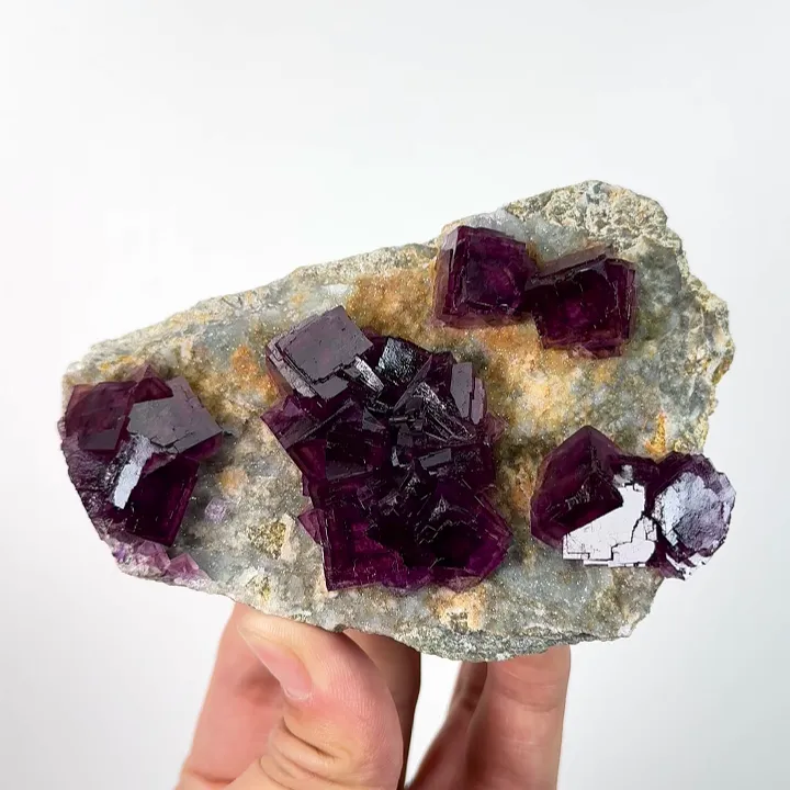 Natural Purple Cubic Fluorite, Mineral Specimen:Anhui,China (105*70*30MM) image