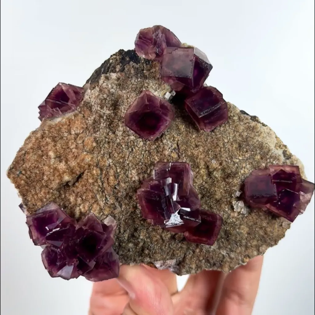 Natural Purple Cubic Fluorite, Mineral Specimen:Anhui,China (120*105*30MM) - image 2