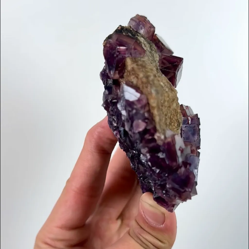 Natural Purple Cubic Fluorite, Mineral Specimen:Anhui,China (120*105*30MM) - image 3