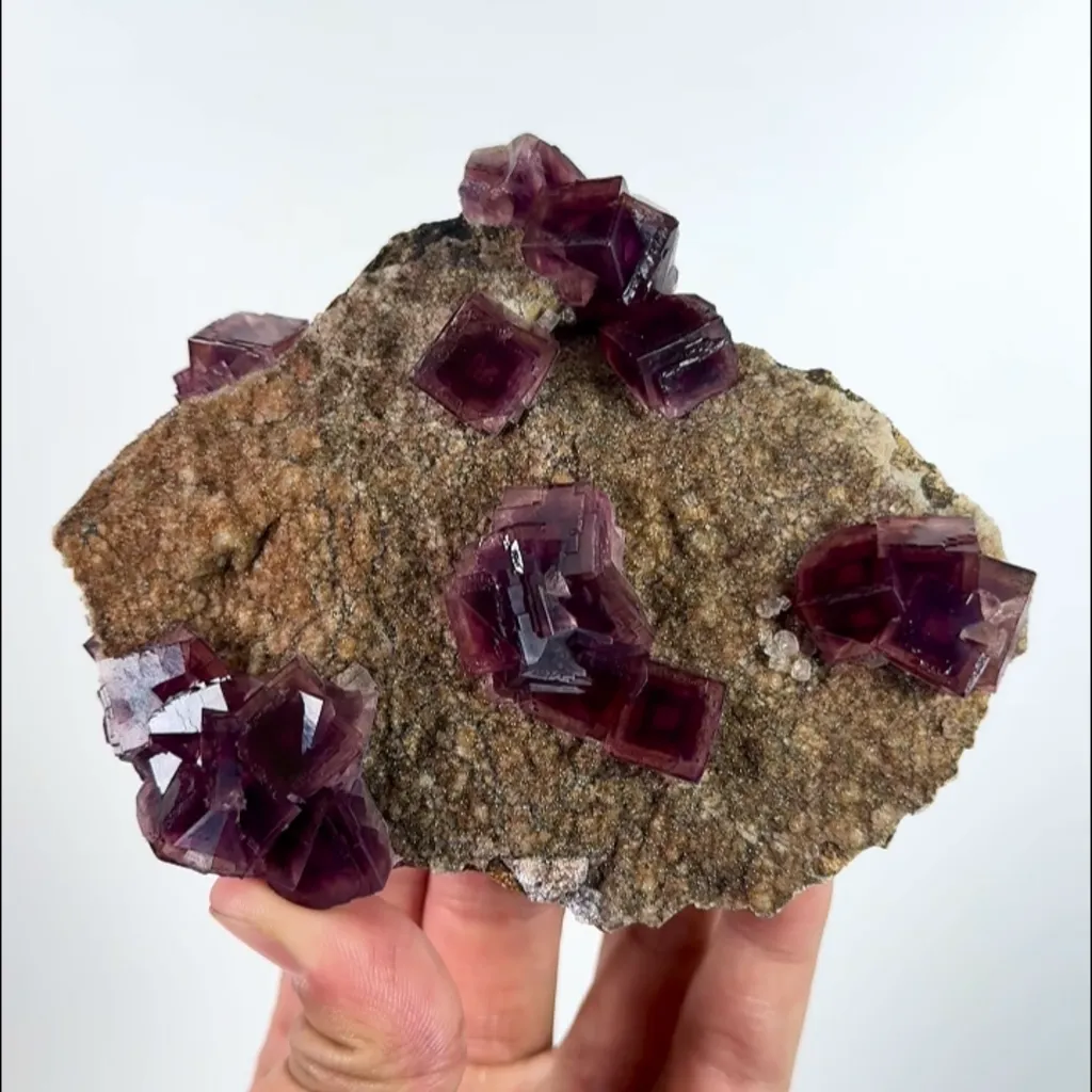 Natural Purple Cubic Fluorite, Mineral Specimen:Anhui,China (120*105*30MM) image
