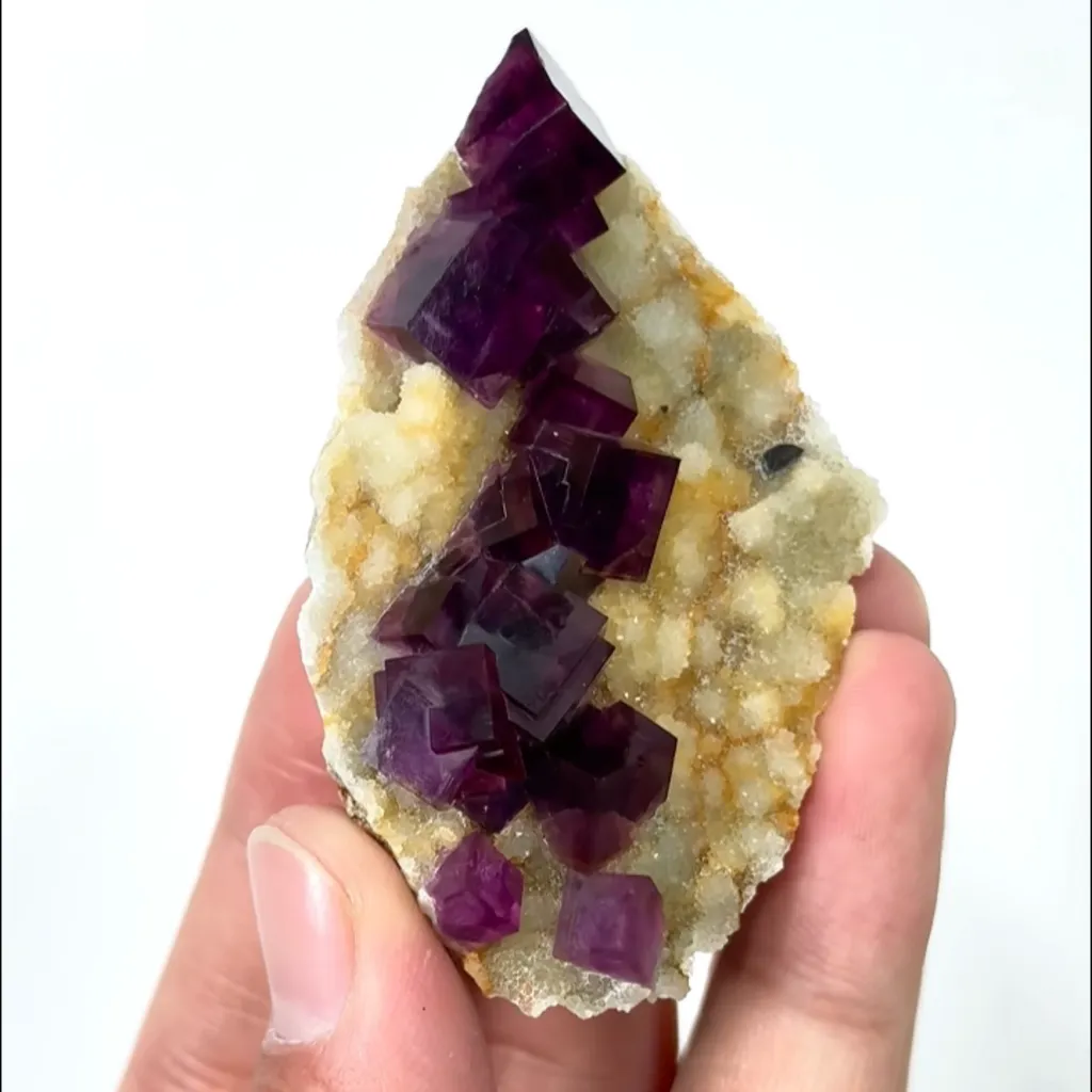 Natural Purple Cubic Fluorite, Mineral Specimen:Anhui,China (40*65*15MM) - image 3