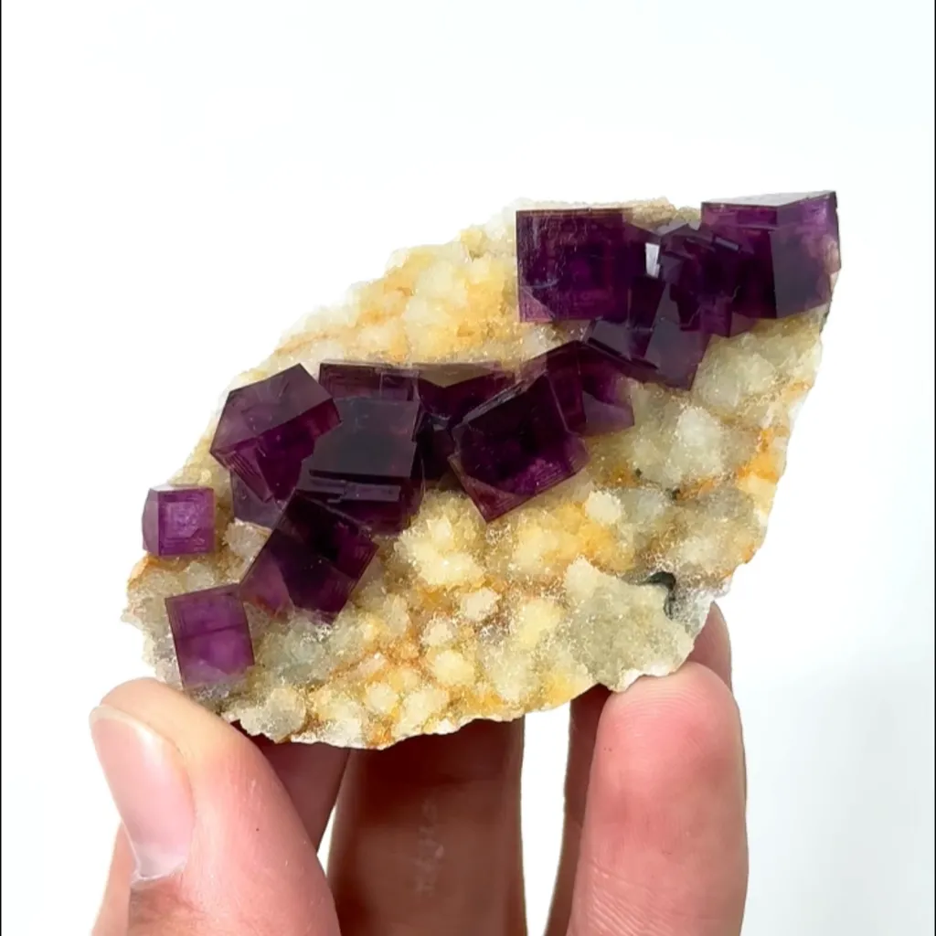 Natural Purple Cubic Fluorite, Mineral Specimen:Anhui,China (40*65*15MM) - image 2