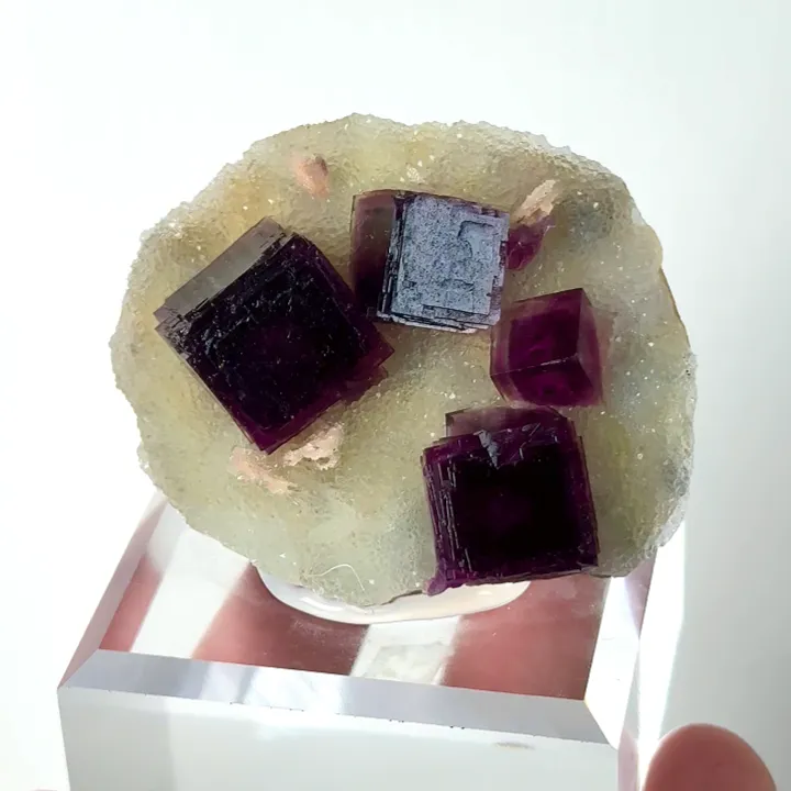 Natural Purple Cubic Fluorite, Mineral Specimen:Anhui,China (55*30*20MM) - image 4