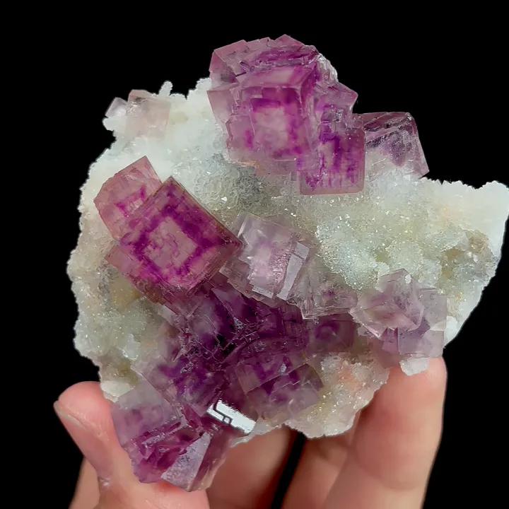 Natural Purple Cubic Fluorite, Mineral Specimen:Anhui,China (70*35*65MM) image