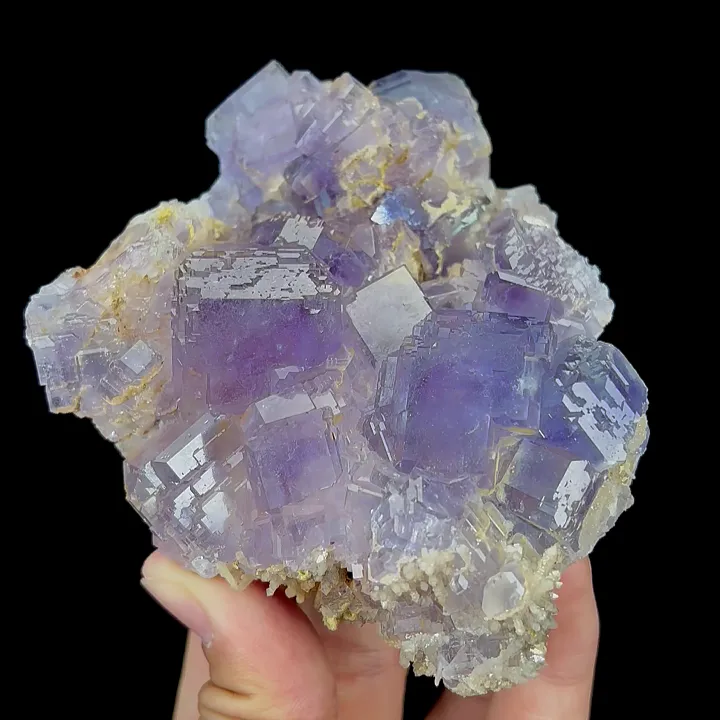 Natural Purple Cubic Fluorite, Mineral Specimen:Fujian,China (100*95*40MM) image