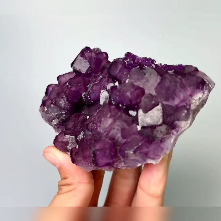 Natural purple cubic Fluorite, Mineral Specimen:Henan,China (115*75*45MM) - image 2