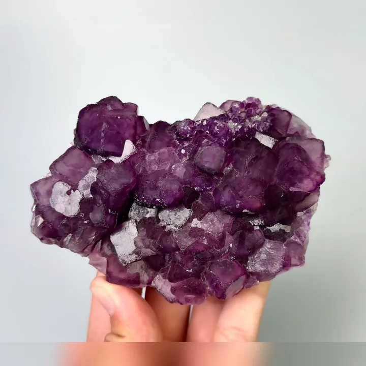 Natural purple cubic Fluorite, Mineral Specimen:Henan,China (115*75*45MM) - image 4