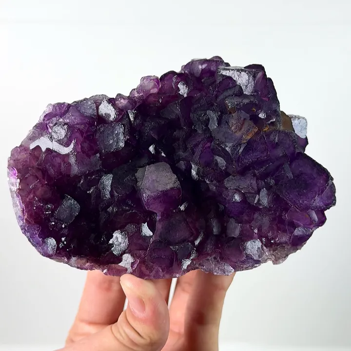Natural Purple Cubic Fluorite, Mineral Specimen:Henan,China (135*95*45MM) - image 3