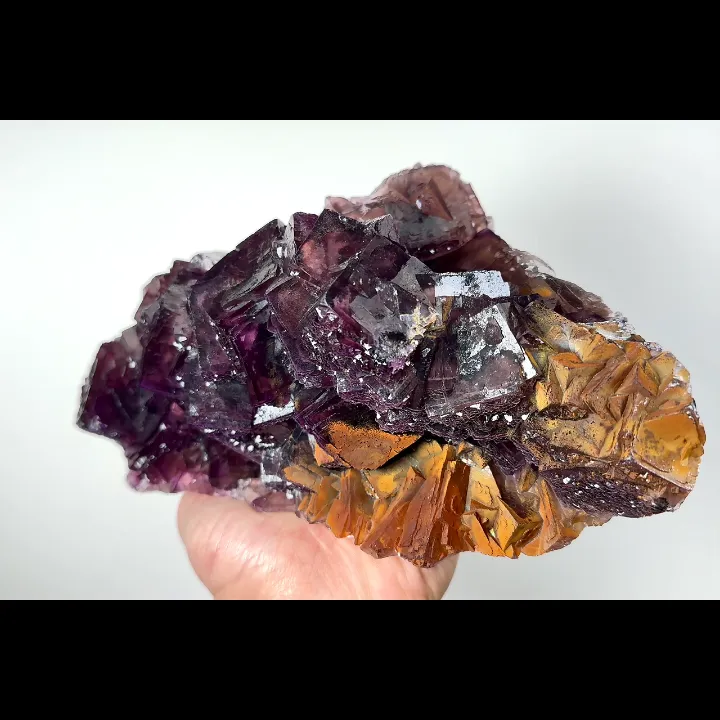 Natural Purple Cubic Fluorite, Mineral Specimen:Henan,China (230*125*75MM) - image 2