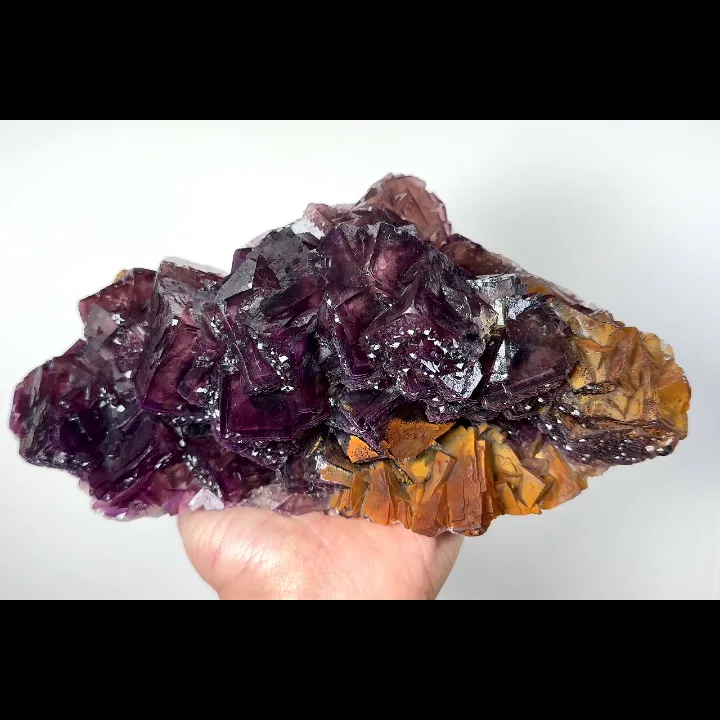 Natural Purple Cubic Fluorite, Mineral Specimen:Henan,China (230*125*75MM) image