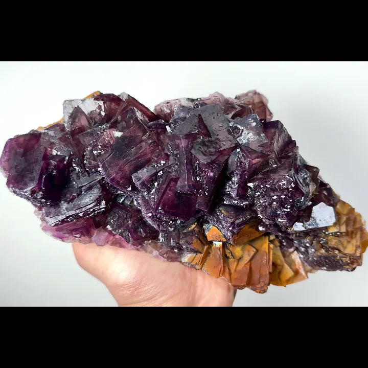Natural Purple Cubic Fluorite, Mineral Specimen:Henan,China (230*125*75MM) - image 3