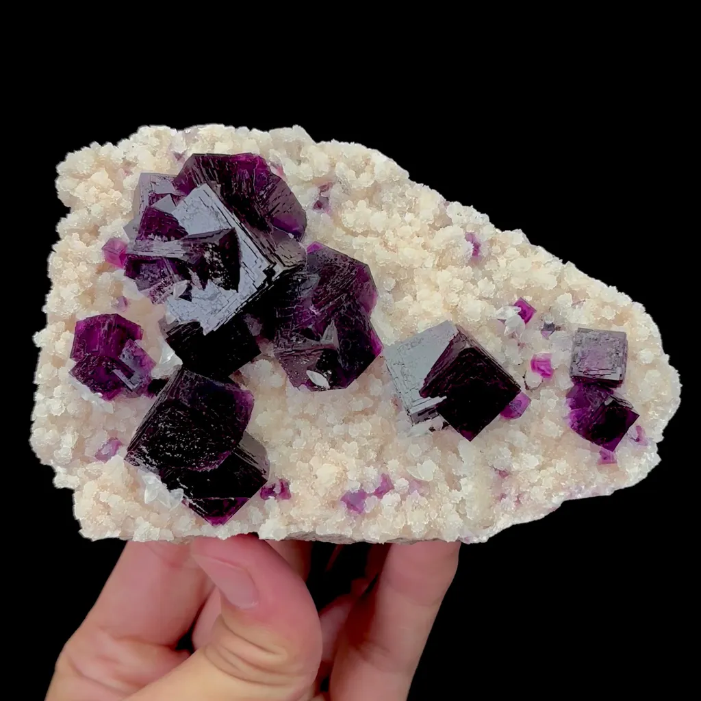 Natural Purple Cubic Fluorite Mineral Specimen,High Quality Specimen,ANHUI,CHINA(120*80*40mm) image
