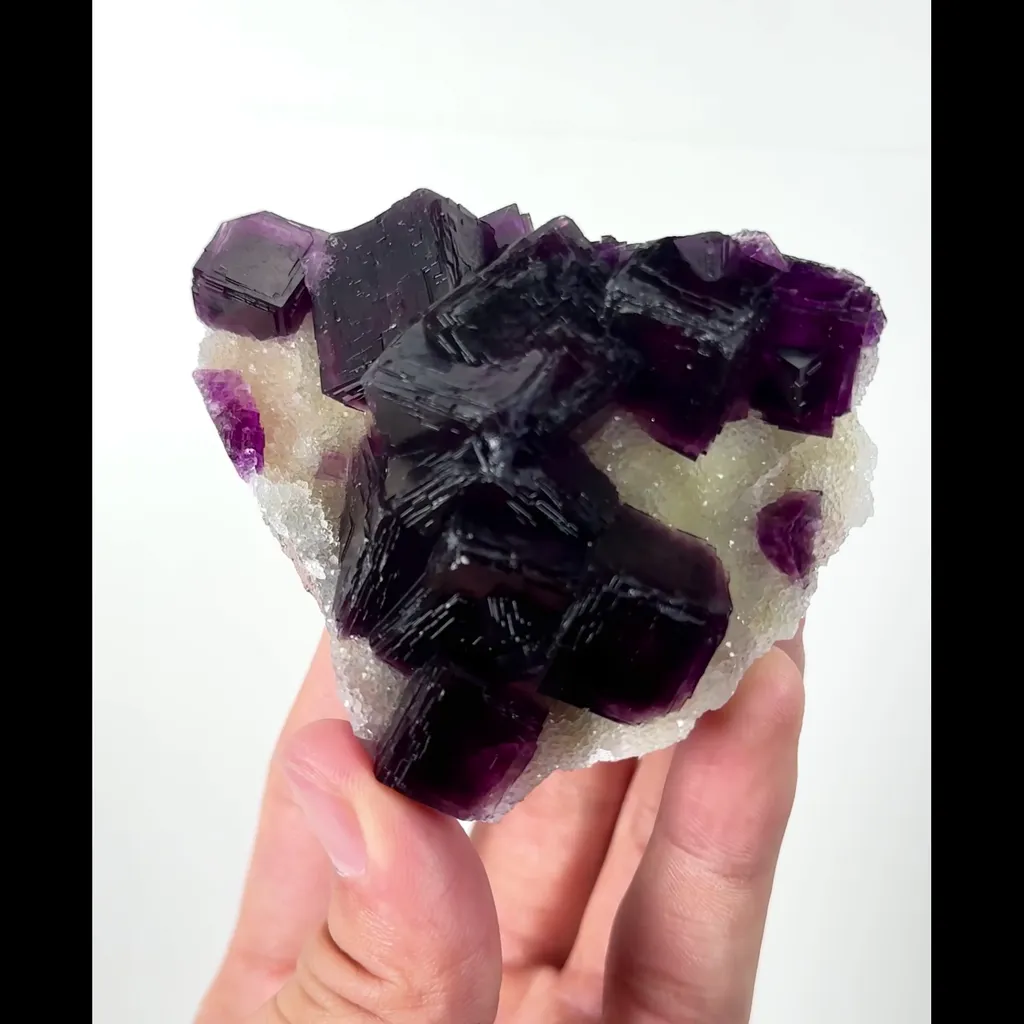 Natural Purple Cubic Fluorite Mineral Specimen,High Quality Specimen,ANHUI,CHINA(80*67*32mm) - image 2