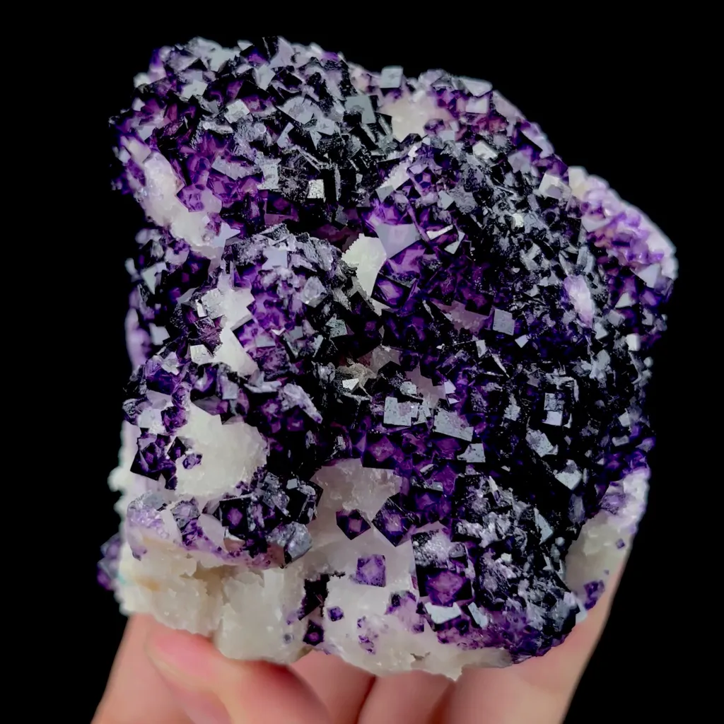 Natural Purple Cubic Fluorite Mineral Specimen,High Quality Specimen,HENAN,CHINA(73*70*50mm) - image 2