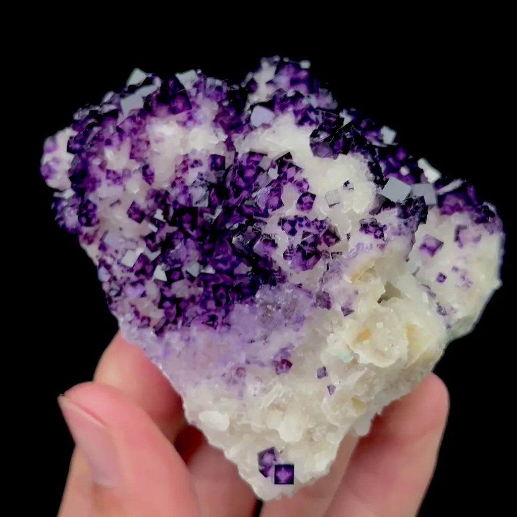Natural Purple Cubic Fluorite Mineral Specimen,High Quality Specimen,HENAN,CHINA(73*70*50mm) - image 3