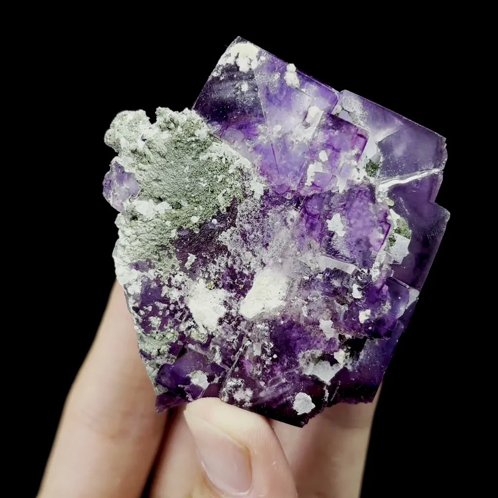 Natural Purple Cubic Fluorite Mineral Specimen,High Quality Specimen,YAO GANG XIAN,HUNAN,CHINA(65*55*40mm) - image 4