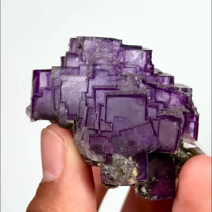 Natural Purple Cubic Fluorite, Mineral Specimen:Yaogangxian,Hunan (40*40*40MM) - image 8