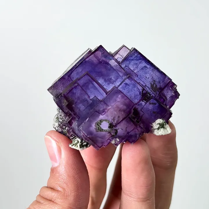 Natural Purple Cubic Fluorite, Mineral Specimen:Yaogangxian,Hunan (50*45*50MM) - image 3