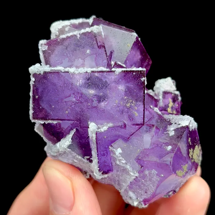 Natural Purple Cubic Fluorite, Mineral Specimen:Yaogangxian,Hunan (60*45*25MM) image