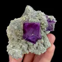 Natural Purple Cubic Fluorite, Mineral Specimen:Yaogangxian,Hunan (65*75*30MM) - image 1