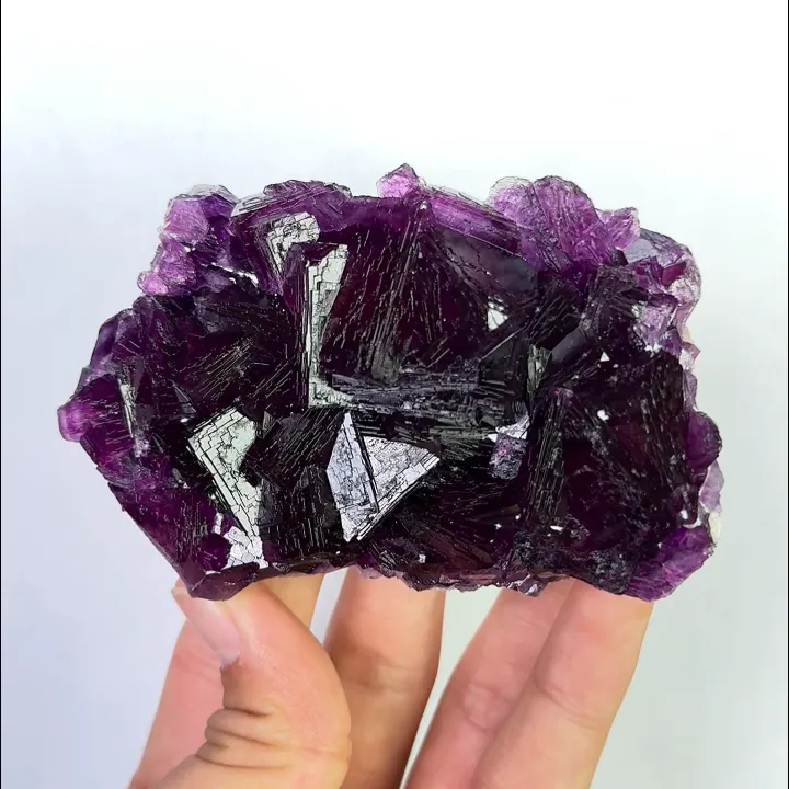 Natural Purple Cubic Fluorite, Mineral Specimen:Zhejiang,China (95*60*30MM) - image 4