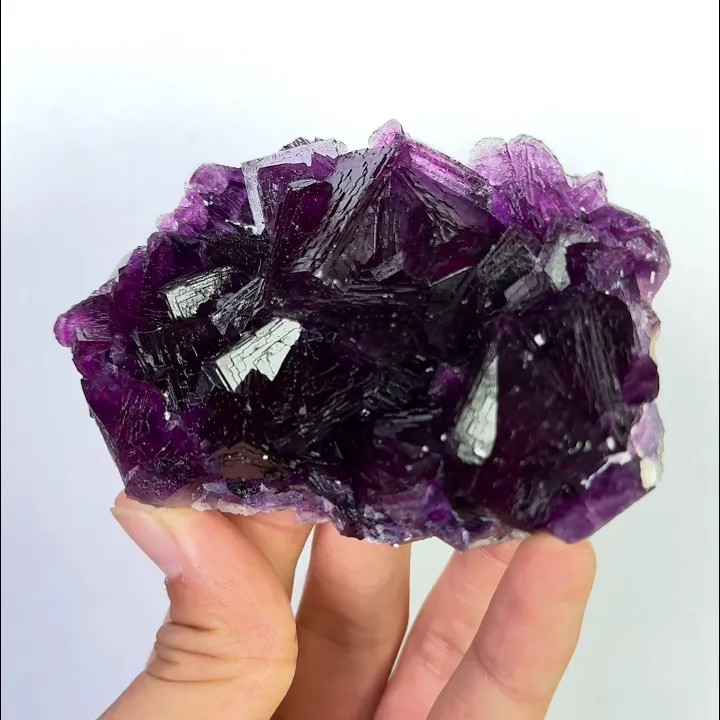 Natural Purple Cubic Fluorite, Mineral Specimen:Zhejiang,China (95*60*30MM) - image 2