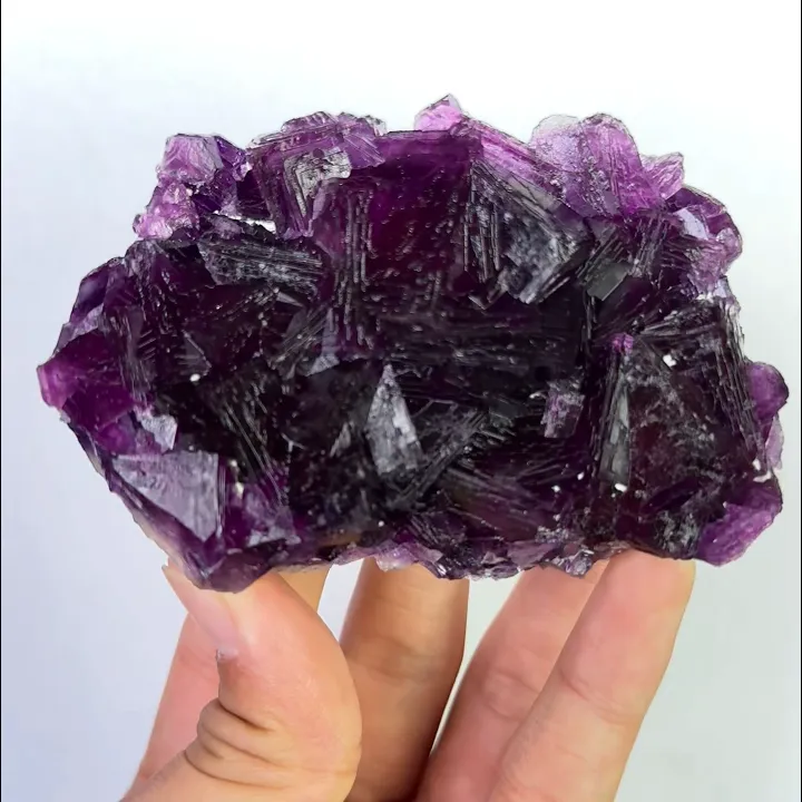 Natural Purple Cubic Fluorite, Mineral Specimen:Zhejiang,China (95*60*30MM) - image 3