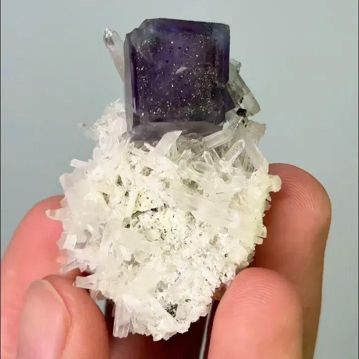 Natural Purple Cubic Fluorite & Pyrite and Quartz,Mineral Specimen:Yaogangxian,Hunan(30*40*30mm) - image 5