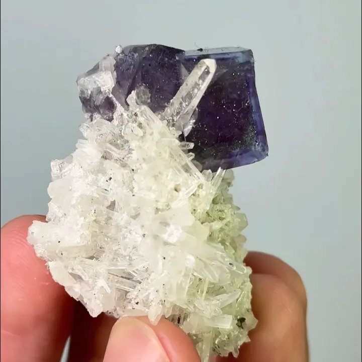 Natural Purple Cubic Fluorite & Pyrite and Quartz,Mineral Specimen:Yaogangxian,Hunan(30*40*30mm) - image 2