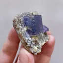 Natural Purple Cubic Fluorite & Pyrite, Mineral Specimen:Yaogangxian,Hunan (40*40*20mm) - image 2