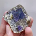 Natural Purple Cubic Fluorite & Pyrite, Mineral Specimen:Yaogangxian,Hunan (40*40*20mm) - image 4
