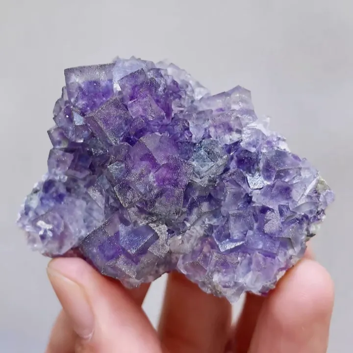 Natural Purple Cubic Fluorite & Pyrite,Mineral Specimen:Yaogangxian,Hunan (60*40*20MM) - image 5