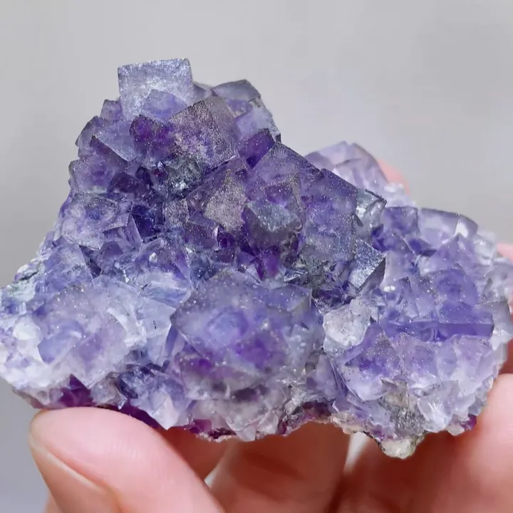 Natural Purple Cubic Fluorite & Pyrite,Mineral Specimen:Yaogangxian,Hunan (60*40*20MM) - image 4
