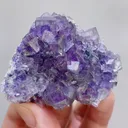 Natural Purple Cubic Fluorite & Pyrite,Mineral Specimen:Yaogangxian,Hunan (60*40*20MM) - image 2