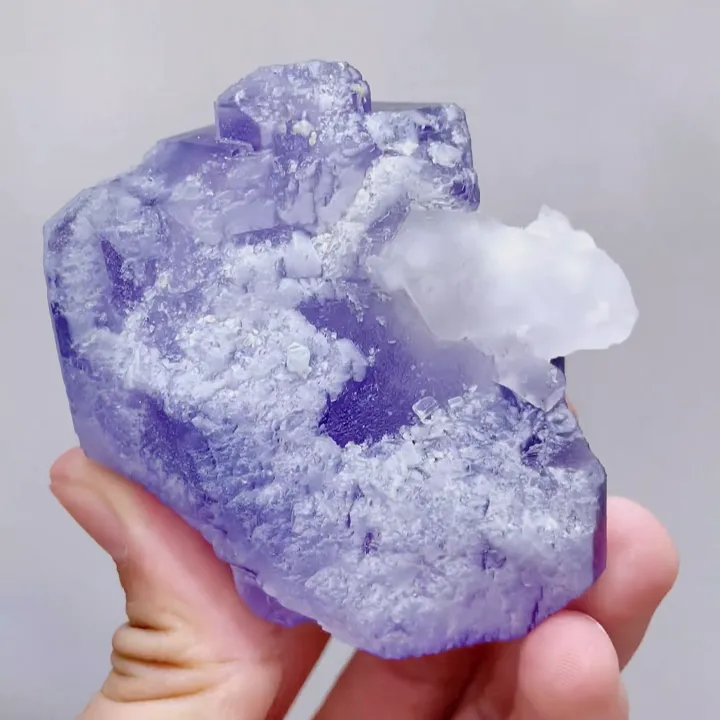 Natural Purple Cubic Fluorite & Quartz, Mineral Specimen: Shizhuyuan,Hunan (65*50*60mm) - image 3