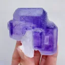 Natural Purple Cubic Fluorite & Quartz, Mineral Specimen: Shizhuyuan,Hunan (65*50*60mm) - image 4