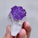 Natural Purple Cubic Fluorite & Quartz, Mineral Specimen: Yaogangxian,Hunan (30*50*30mm) - image 4