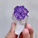 Natural Purple Cubic Fluorite & Quartz, Mineral Specimen: Yaogangxian,Hunan (30*50*30mm) - image 2