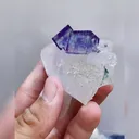 Natural Purple Cubic Fluorite & Quartz, Mineral Specimen: Yaogangxian,Hunan (60*65*25mm) - image 4