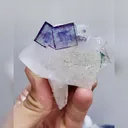 Natural Purple Cubic Fluorite & Quartz, Mineral Specimen: Yaogangxian,Hunan (60*65*25mm) - image 7