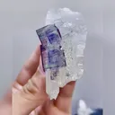 Natural Purple Cubic Fluorite & Quartz, Mineral Specimen: Yaogangxian,Hunan (60*65*25mm) - image 5