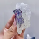 Natural Purple Cubic Fluorite & Quartz, Mineral Specimen: Yaogangxian,Hunan (60*65*25mm) - image 6