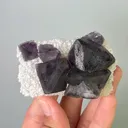 Natural Purple Cubic Fluorite & Quartz,Mineral Specimen:Inner Mongolia,China (70*45*25mm) - image 2