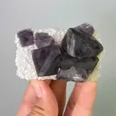 Natural Purple Cubic Fluorite & Quartz,Mineral Specimen:Inner Mongolia,China (70*45*25mm) - image 1