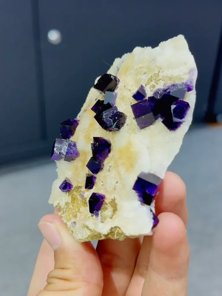 Natural Purple Cubic Fluorite Symbiosis comes from Anhui,China 65*80*20MM - image 2