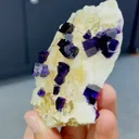 Natural Purple Cubic Fluorite Symbiosis comes from Anhui,China 65*80*20MM - image 2